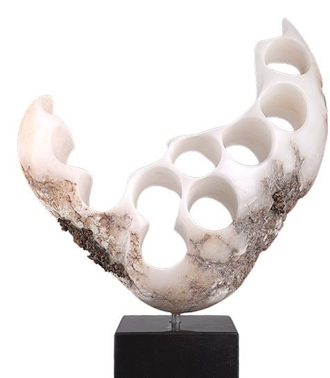 Alabaster und Bronze Skulptur - Wassersymphonie andere Perspektive