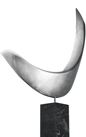 Edelstahl Skulptur - Aquatisch andere Perspektive